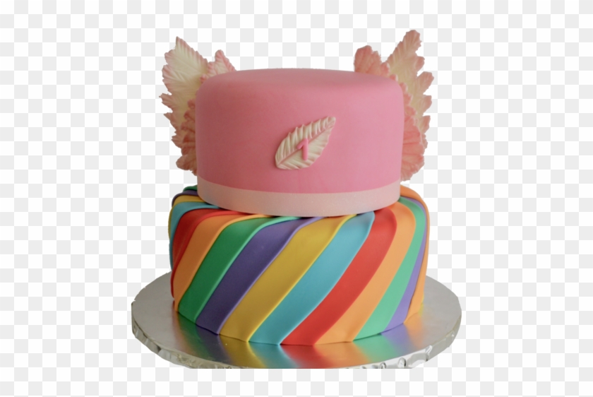 2 Tier Rainbow Unicorn Cake With Wings By Sugar Street - Sugar Street Boutique #737844