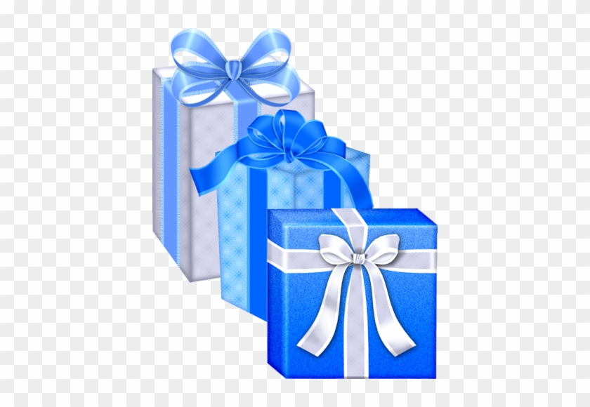 Blue Birthday Present Clip Art - Christmas Blue Gifts Png #737937