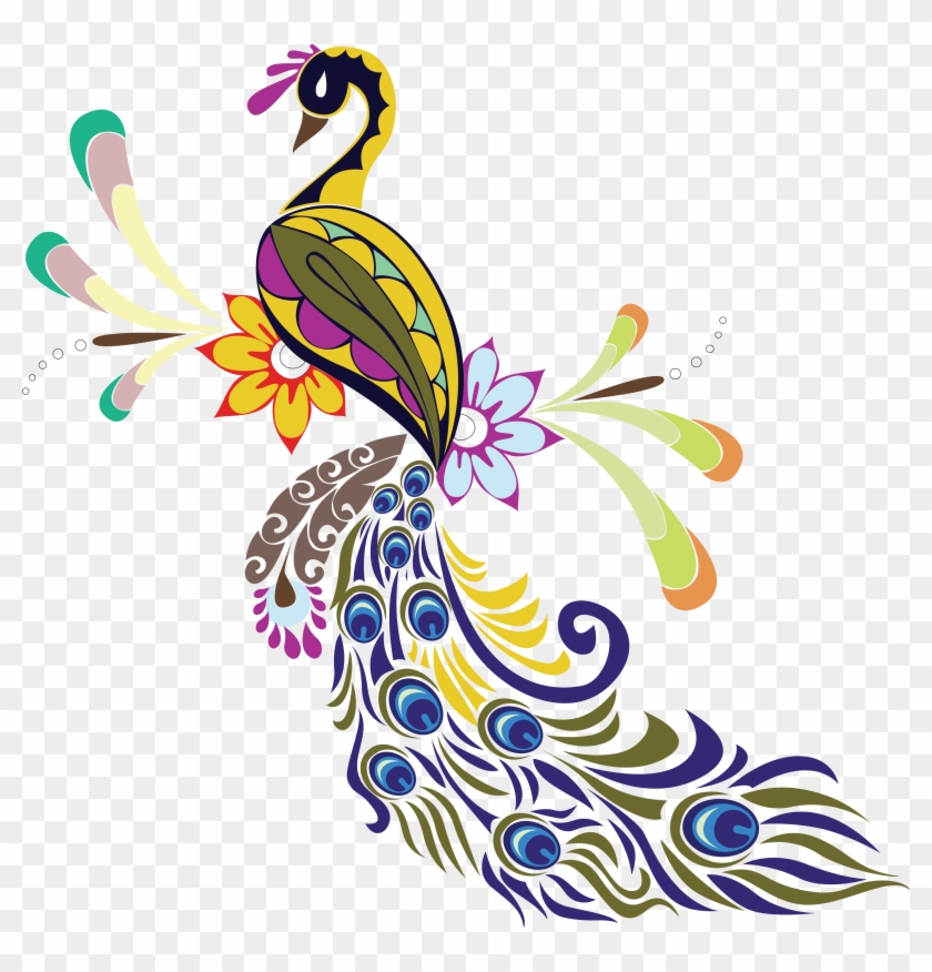 Peafowl Feather Bird Painting Clip Art - Peafowl Feather Bird Painting Clip Art #738066