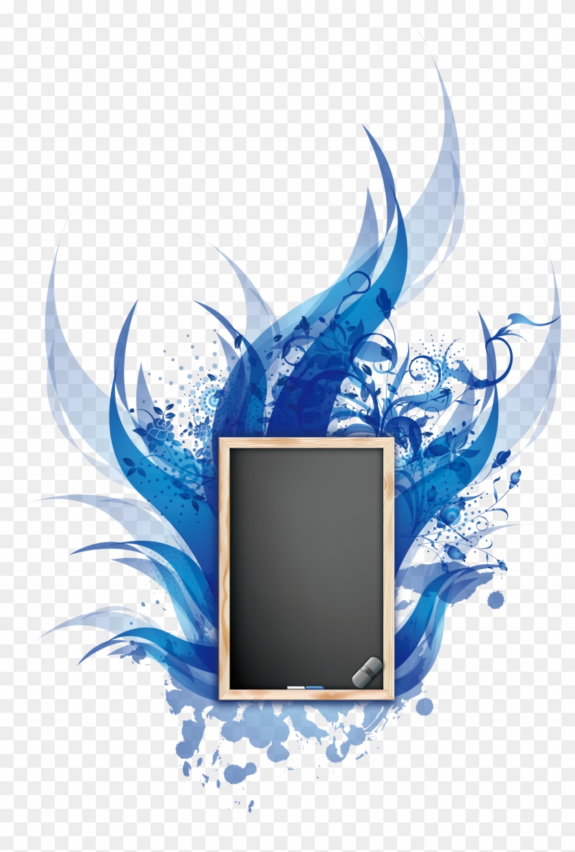 Blackboard Download Euclidean Vector Clip Art - Blue Flowers Shower Curtain #738086