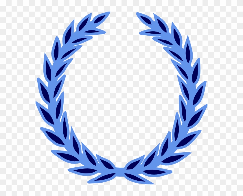 Blue Wreath Svg Clip Arts 594 X 597 Px - Blue Laurel Wreath Vector #738113