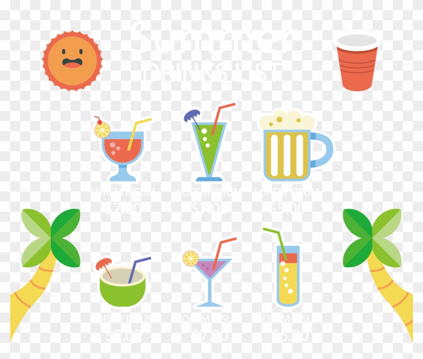 Summer Drink Vector - Summer Drink Vector #738186