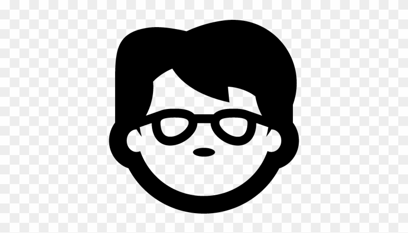 Boy Face With Glasses Vector - Boy With Glasses Logo #738804
