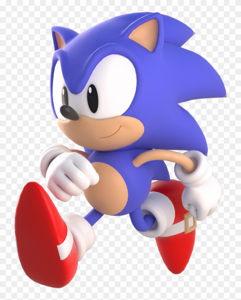 Classic Sonic Running By Unsubjective Classic Sonic - 3d Model Classic Sonic #738845