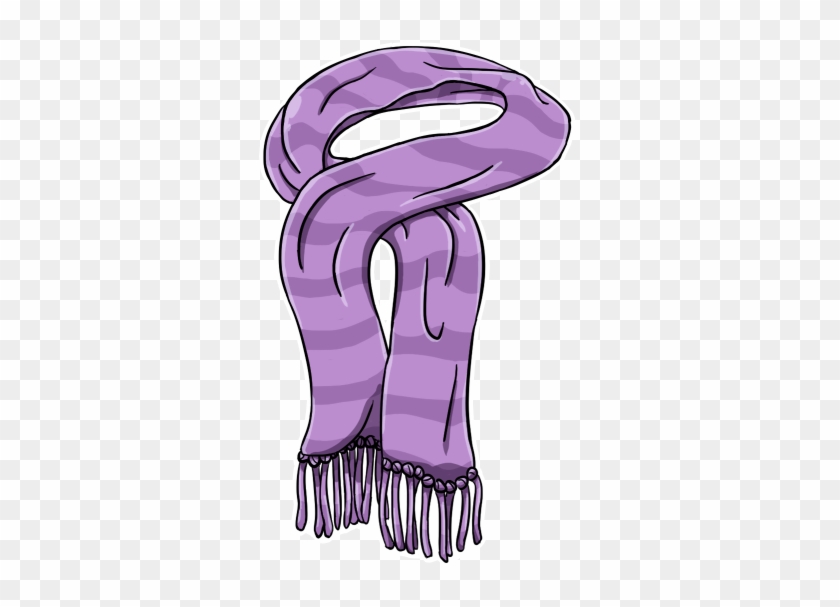 Purple Striped Scarf By Wyngrew - Illustration #738933
