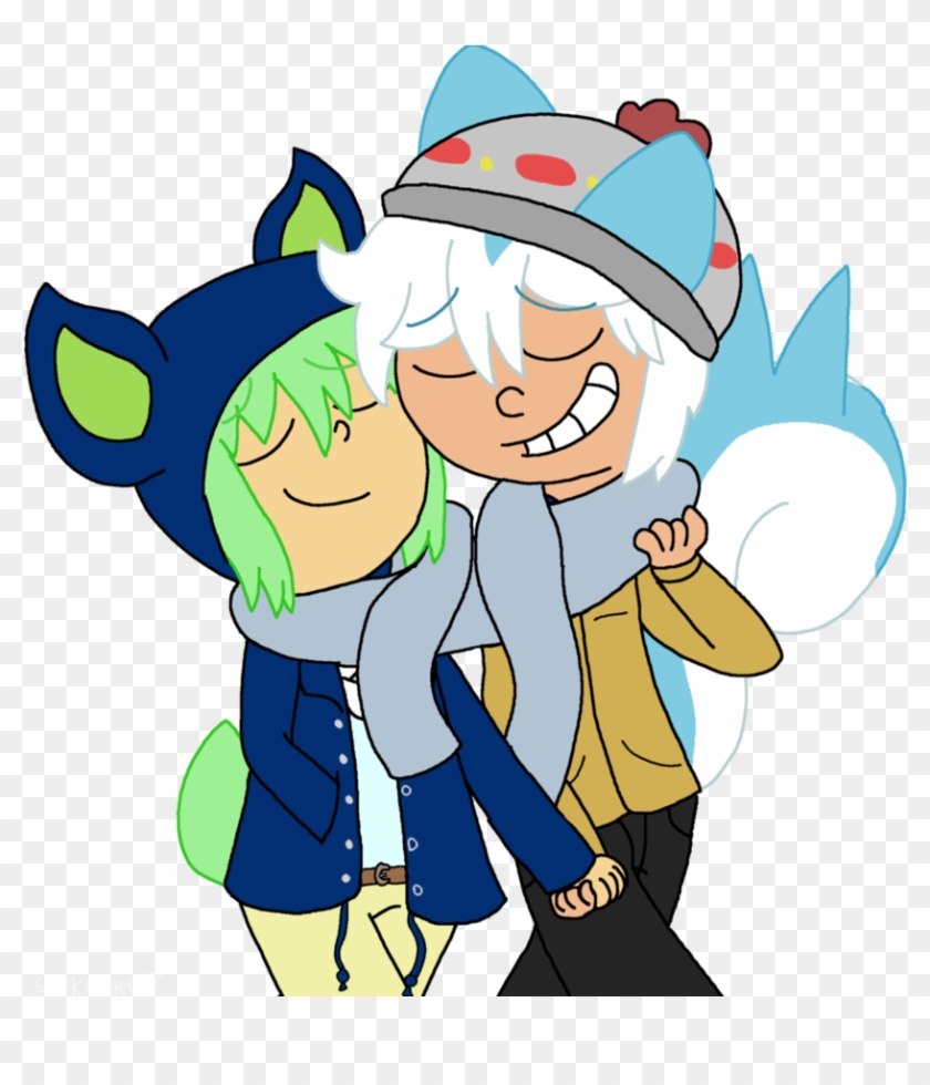Sharing A Scarf On A Cold Day By Sparkmaster37 - Cartoon #738968
