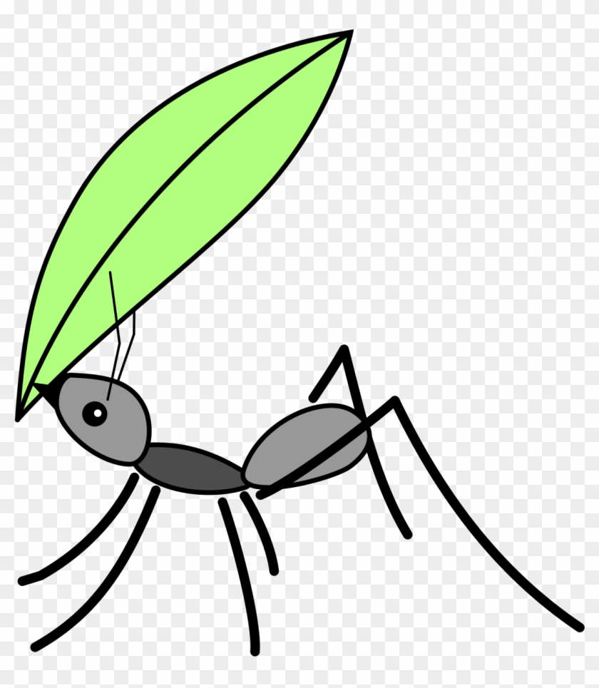 Ant Insect Computer Icons Clip Art - Ant Carrying A Leaf #739026