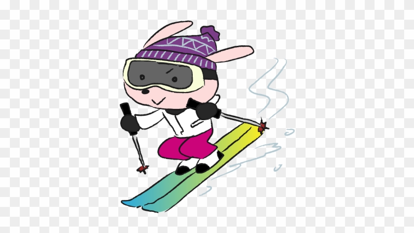 スキーを楽しむウサギ - Skier Stops #739183