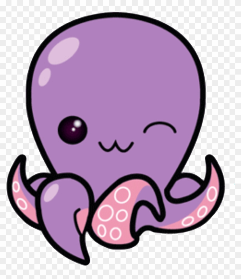 Kawaii Cute Octopus Squid Purple Sea Creature Seacreatu - Kawaii Octopus And Squid #739231
