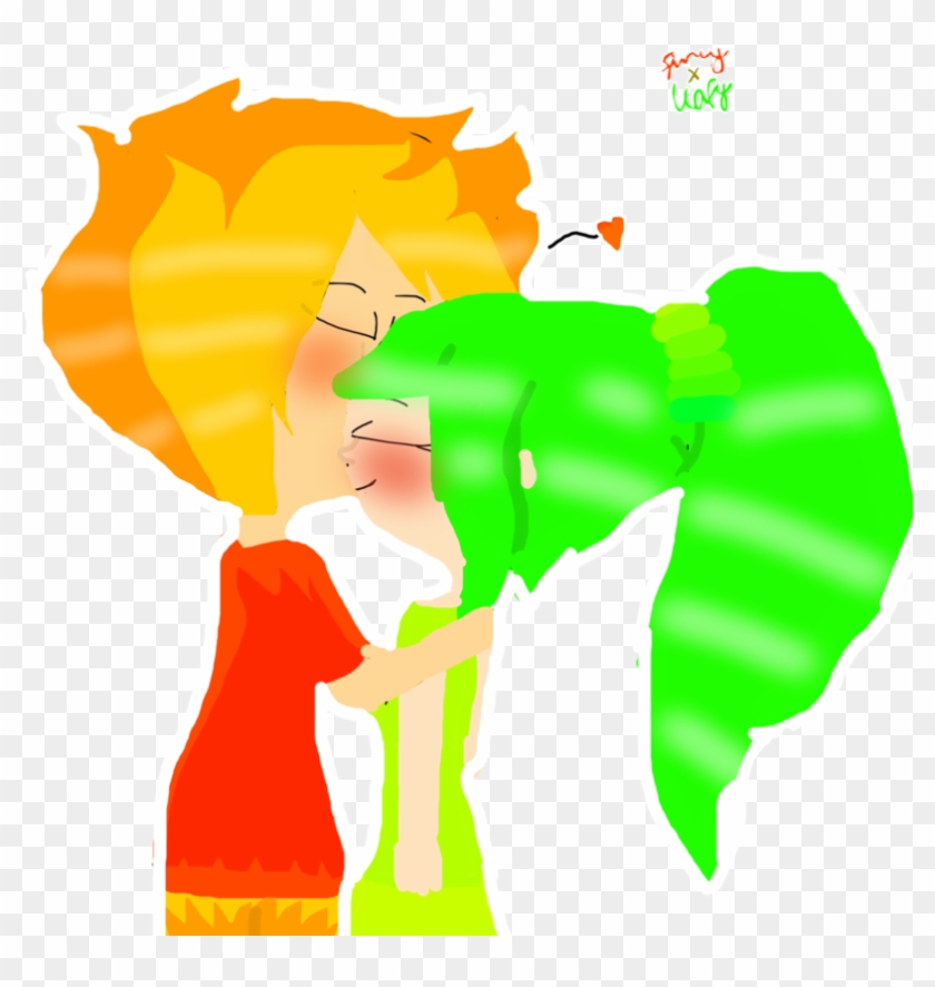 Fireyxleafy Fanart By Faithy The Squid - Firey X Leafy Kiss #739239