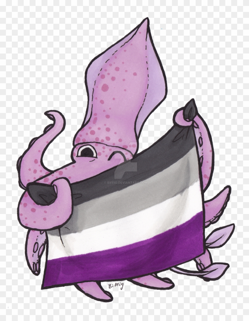 Asexual Pride Squid By Biffig - Asexual Pride Squid By Biffig #739273