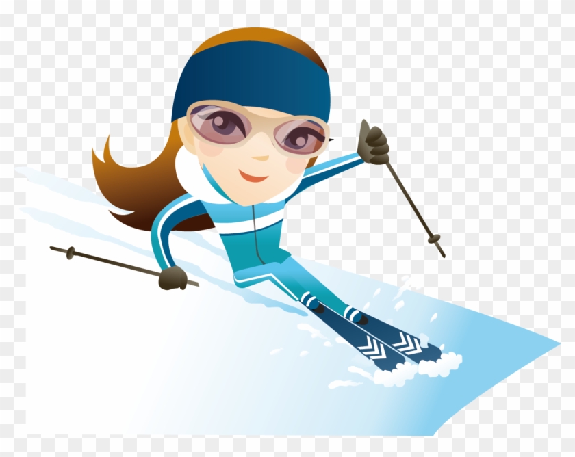 Cartoon Winter - Snow Skiing - Cartoon Winter - Snow Skiing #739420