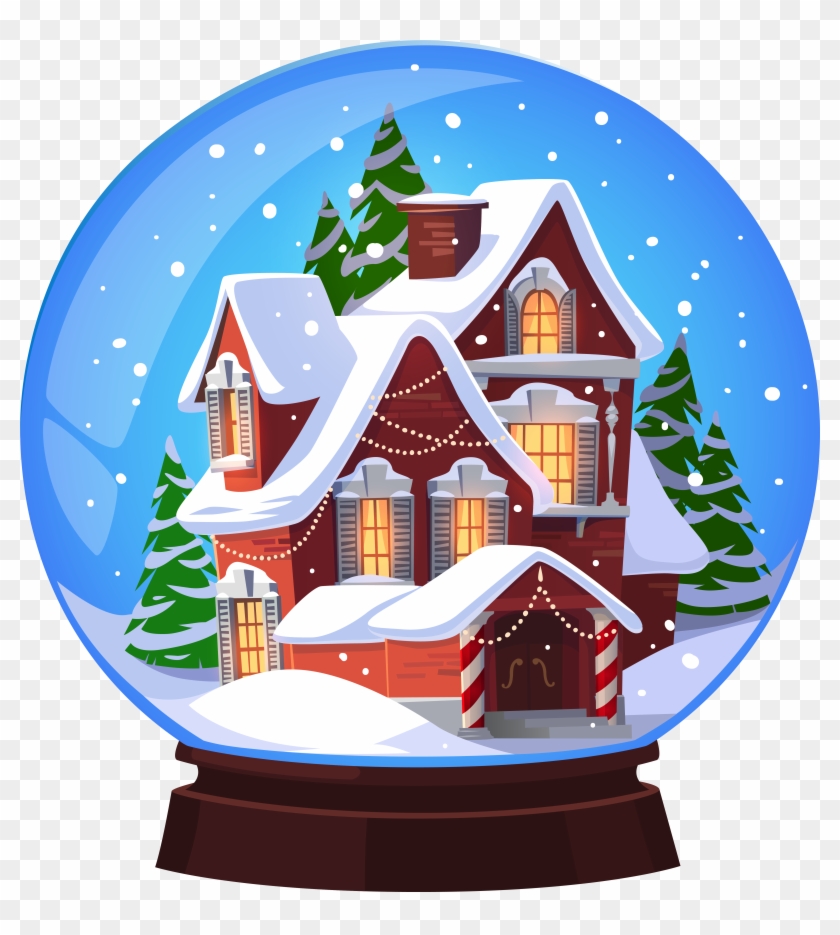 Christmas House Snowglobe Transparent Png Clip Art - Snow Globe Christmas House #739540