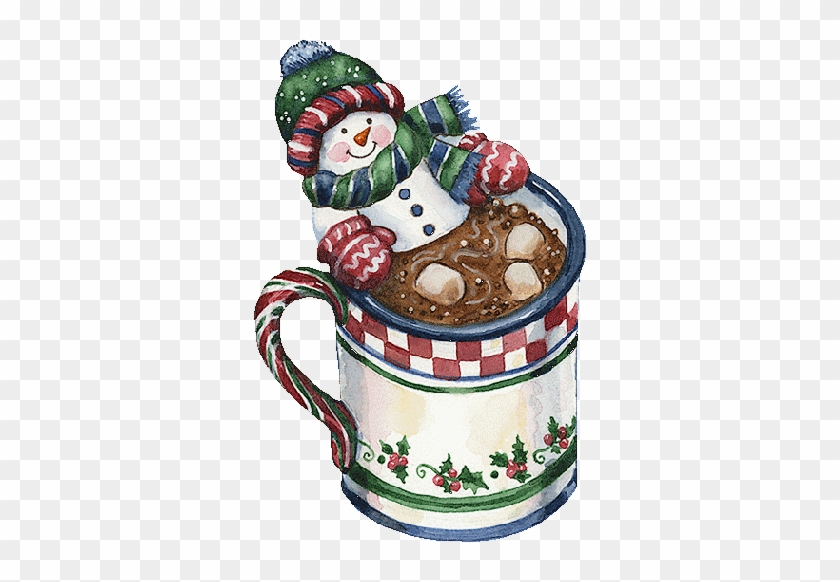 Christmas Snowman Hot Cocoa Clip Art - Snowman With Hot Chocolate Clipart #739537