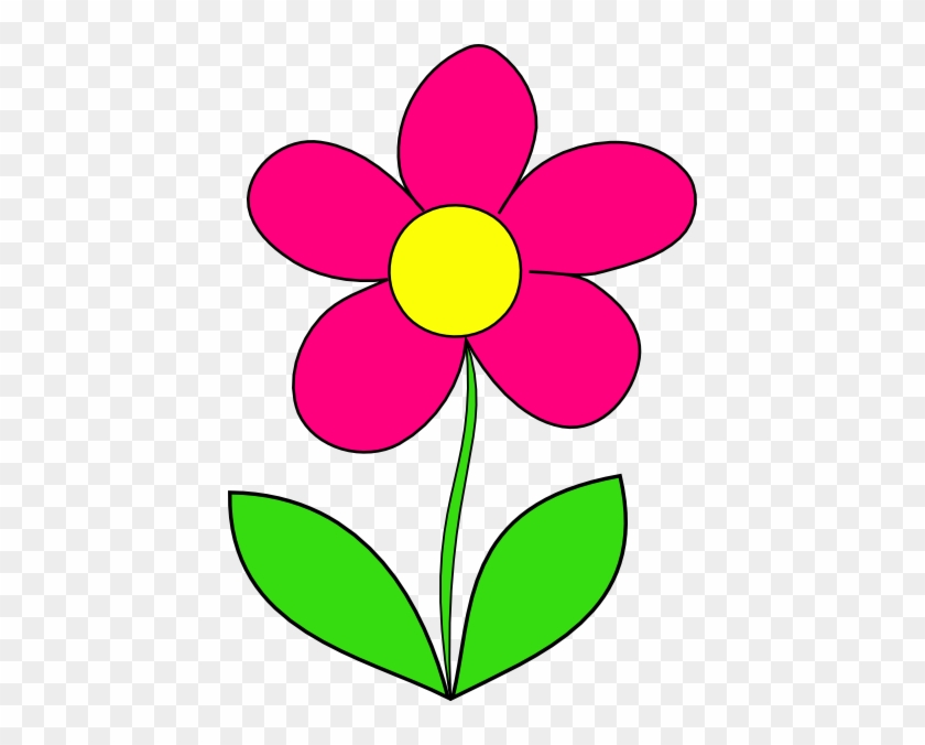 Pink Flower Clip Art At Clker Com Vector Online Bunga - Purple Flower With Stem Clipart #739563