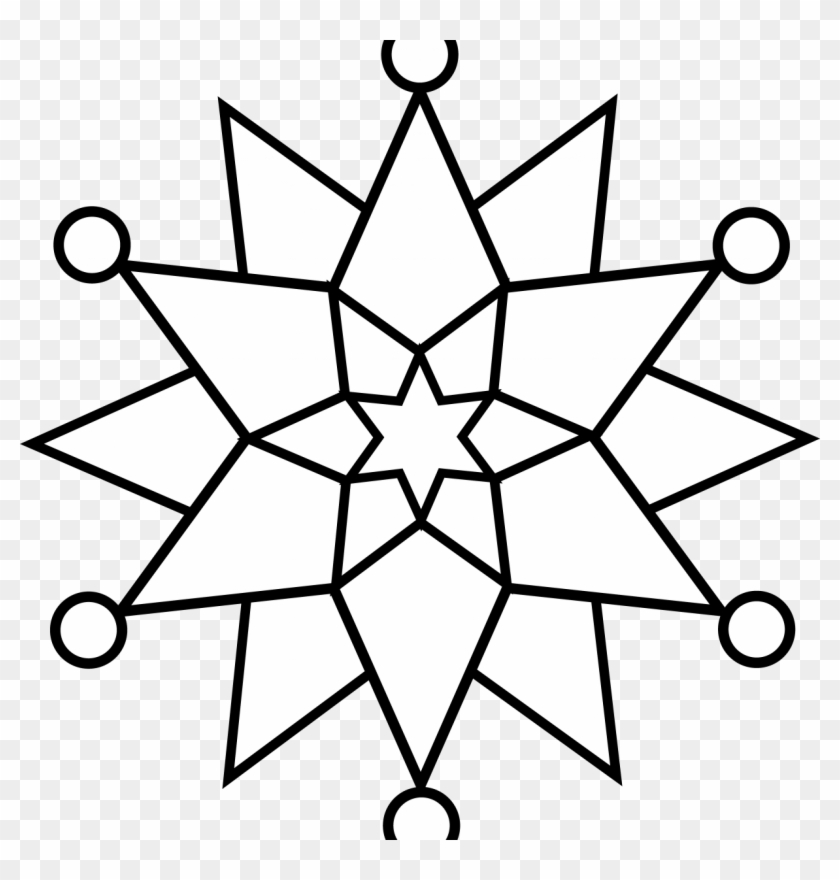 Christmas Mandala With Angels Coloring Page Fine Snowflake - Simple Snowflake Drawing #739570