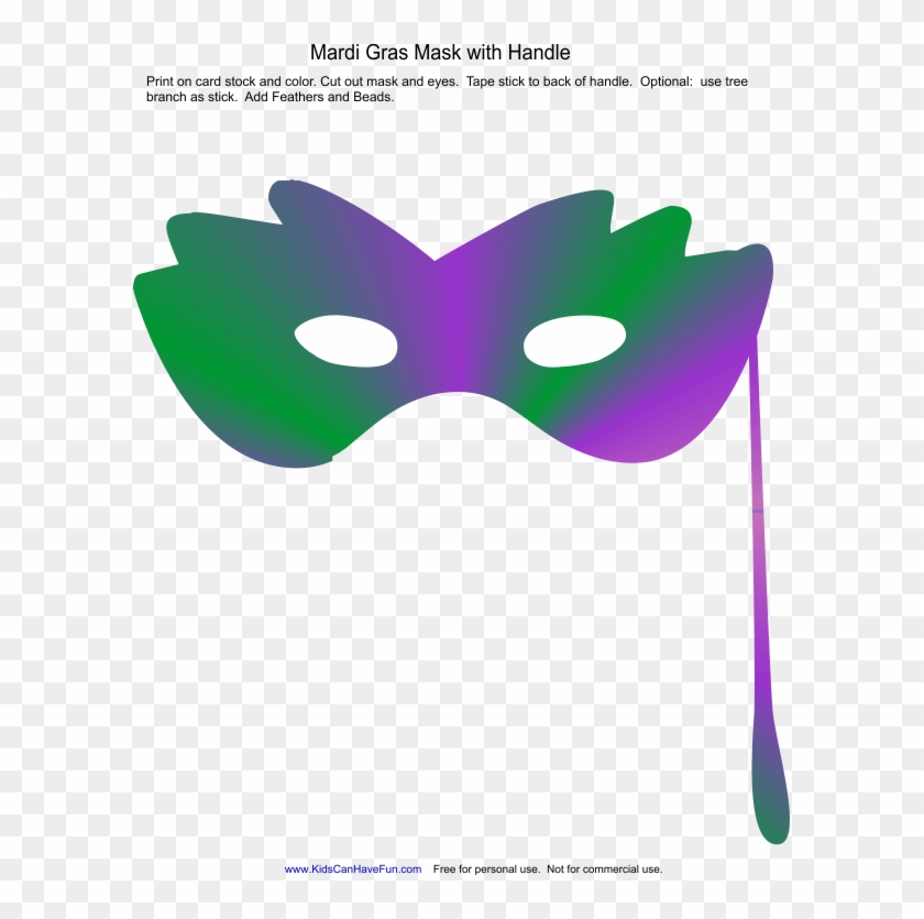 Mardi Gras Mask With Handle - Mardi Gras Mask With Handle #739767