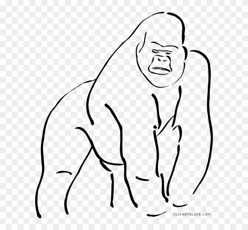Gorilla Clip Art Black And White - Sketch Of A Gorilla #739893