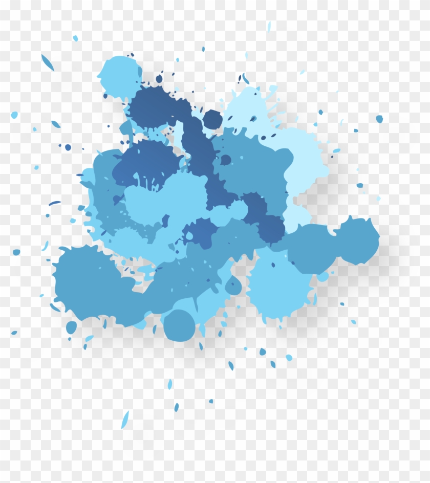 Ink Wash Painting Adobe Illustrator - Blue Paint Splatter Png #739911