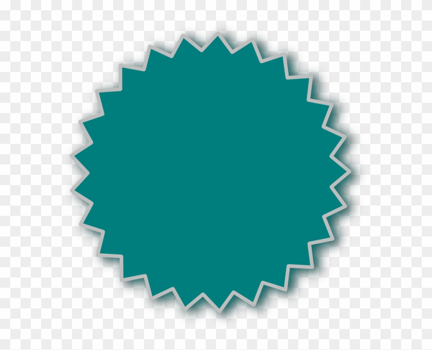 Clipart Picture Of An Orange Star Burst With A Turquoise - Price Tag #739944