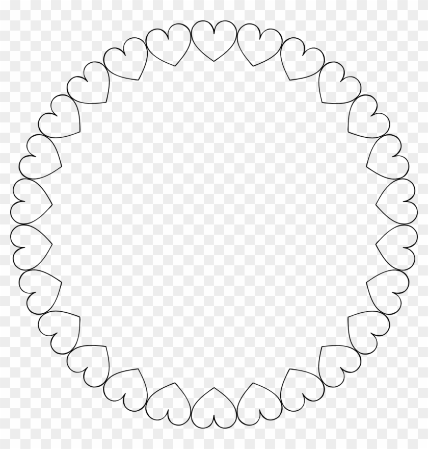 Pin Heart Shaped Border Clip Art - White Hearts Circle Png #740053
