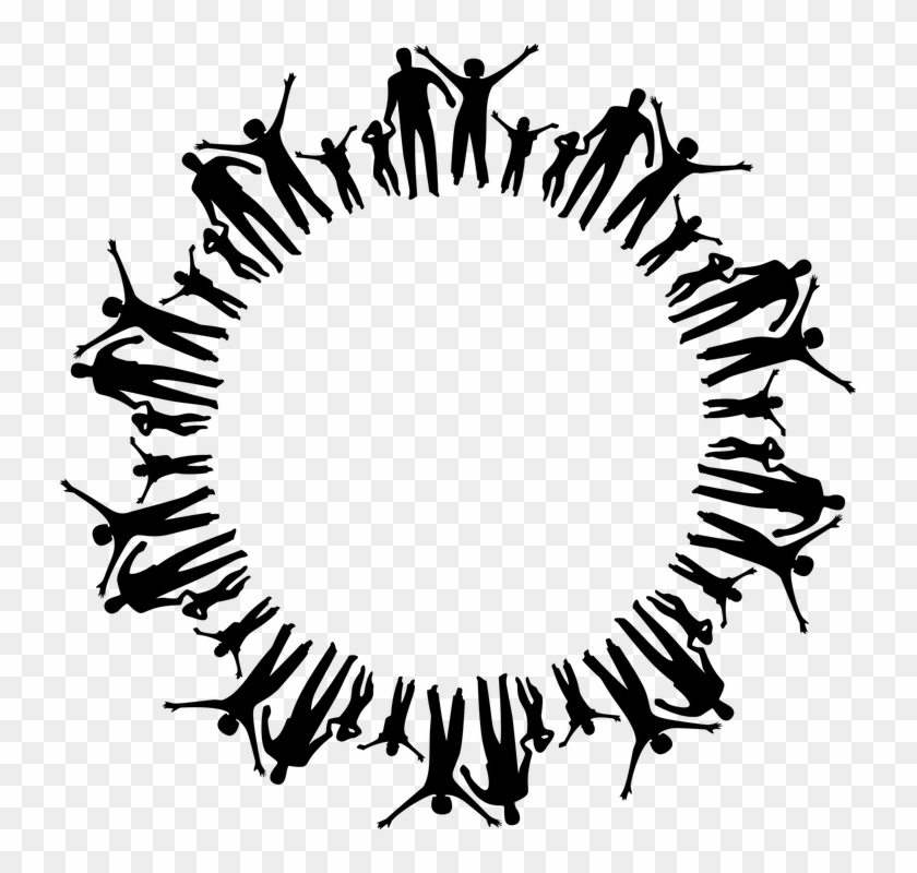 Winter Spiritual Cliparts 17, Buy Clip Art - Silhouette Family Holding Hands In A Circle #740380