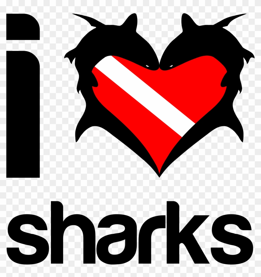 I Love Sharks T-shirt Design - Love Scuba Square Sticker 3" X 3" #740466