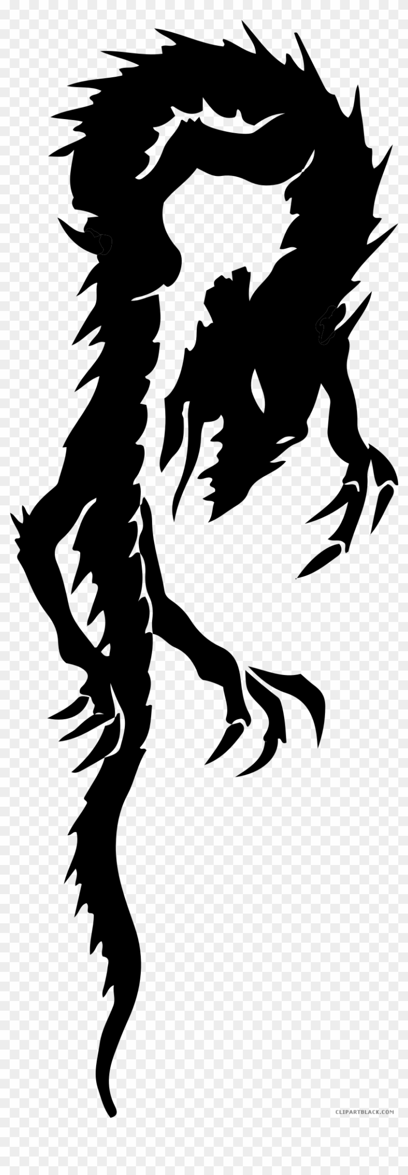 Tribal Dragon Animal Free Black White Clipart Images - Tattoo #740549