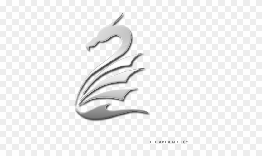 Dragon Animal Free Black White Clipart Images Clipartblack - Emblem #740555