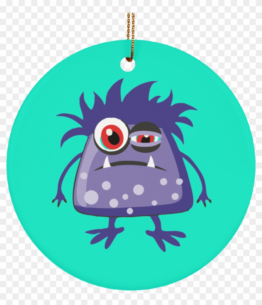 Chronic Fatigue Syndrome Monster Ceramic Circle Ornament - Chronic Fatigue Syndrome Monster Necklace #740650