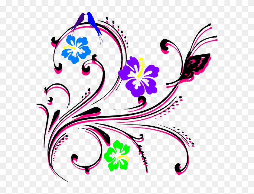 Butterfly Hibiscus Clip Art - Art Bunga Png #740852