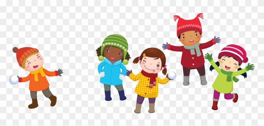 Kids Throwing Snowballs - Winter Wonderland Snow-much-fun Super Holiday Coloring #740961