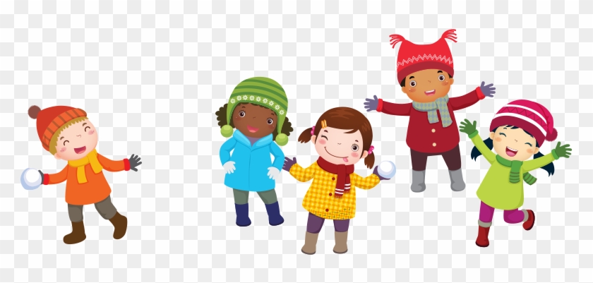 Kids Throwing Snowballs - Winter Wonderland Snow-much-fun Super Holiday Coloring #740961