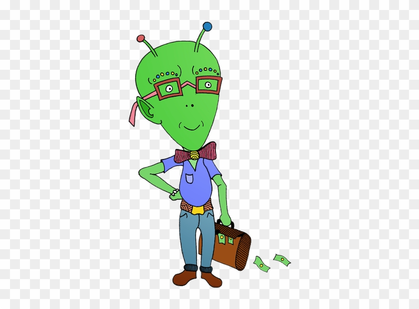 Alien, Character, Man, Spaceman, Green, Businessman - Portable Network Graphics #741148