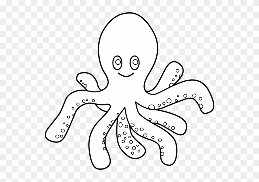 Black & White Clipart Octopus - Octopus Black And White Clipart #741217