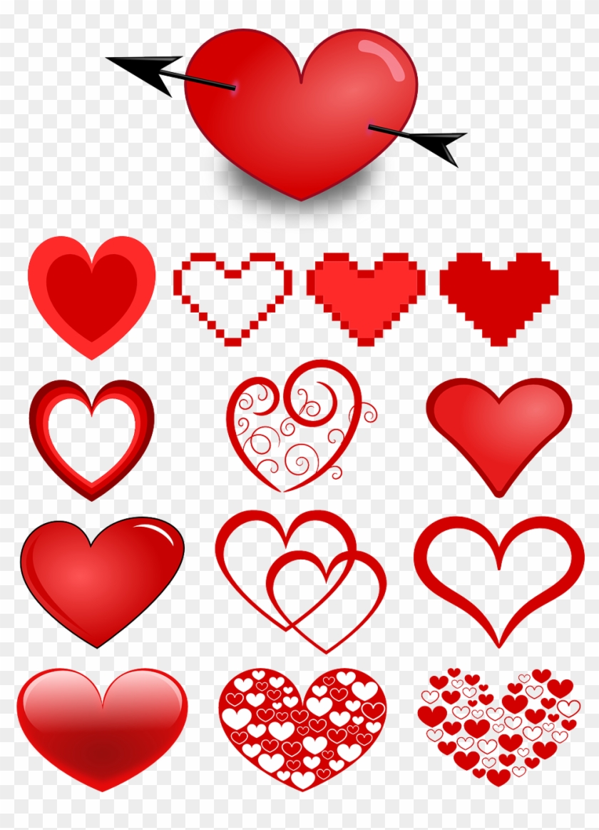 Heart Hearts Collection Of Hearts Png Image - Fancy Red Hearts Shower Curtain #741727