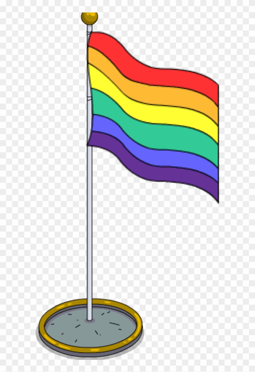 Rainbow Flag Pole - Gay Flag Pole Png #741991