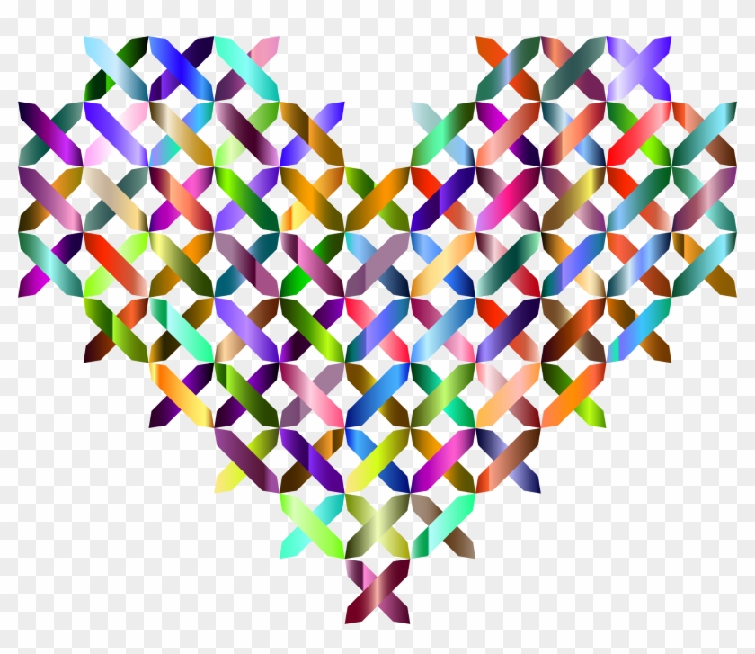 Cross Stitched Heart Prismatic 2 - Cross Stitched Heart Prismatic 2 #742046