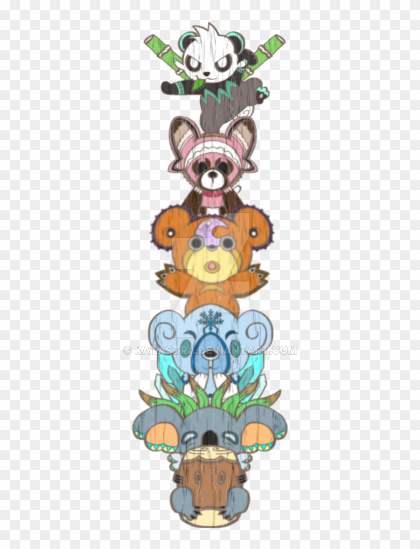 Lutniik 19 1 Bear Pokemon Totem Pole By Katastra - Totem Pole Art Pokemon #742071