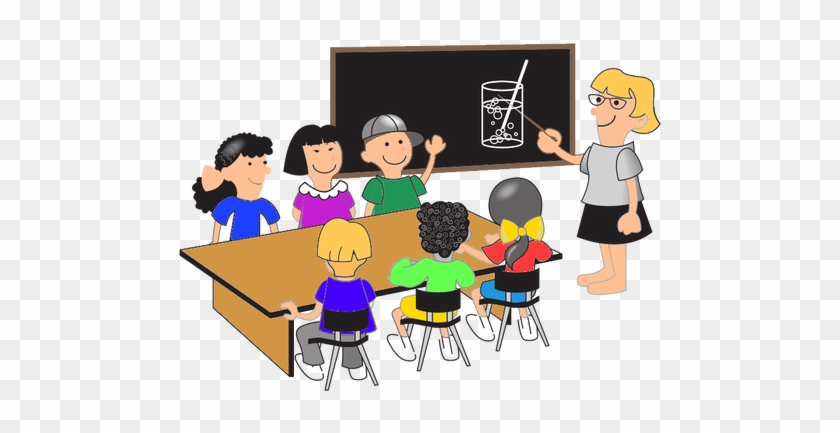 Classroom Pupils And Teacher Students At Desks Clipart Free