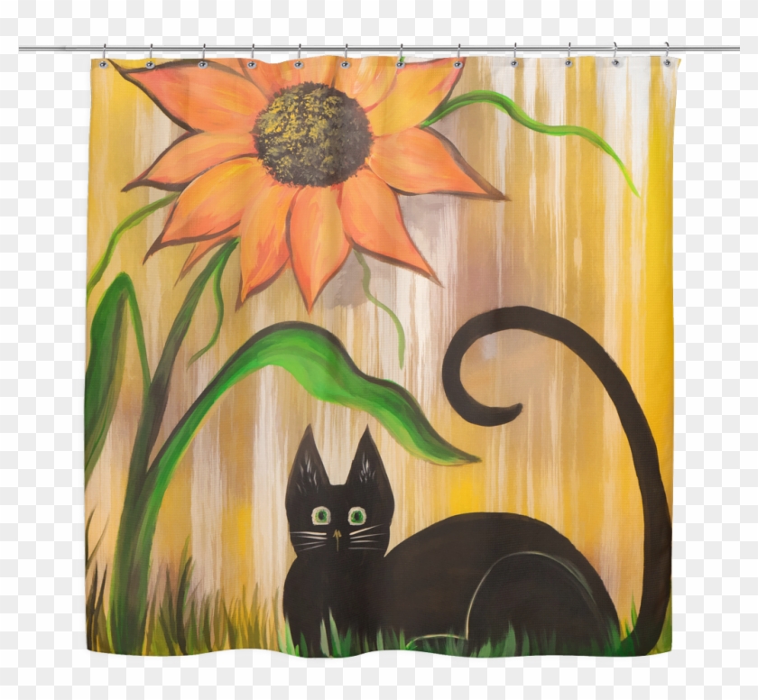 Amusing Black Cat Shower Curtain 11 Amusing Black Cat - Black Cat #742203