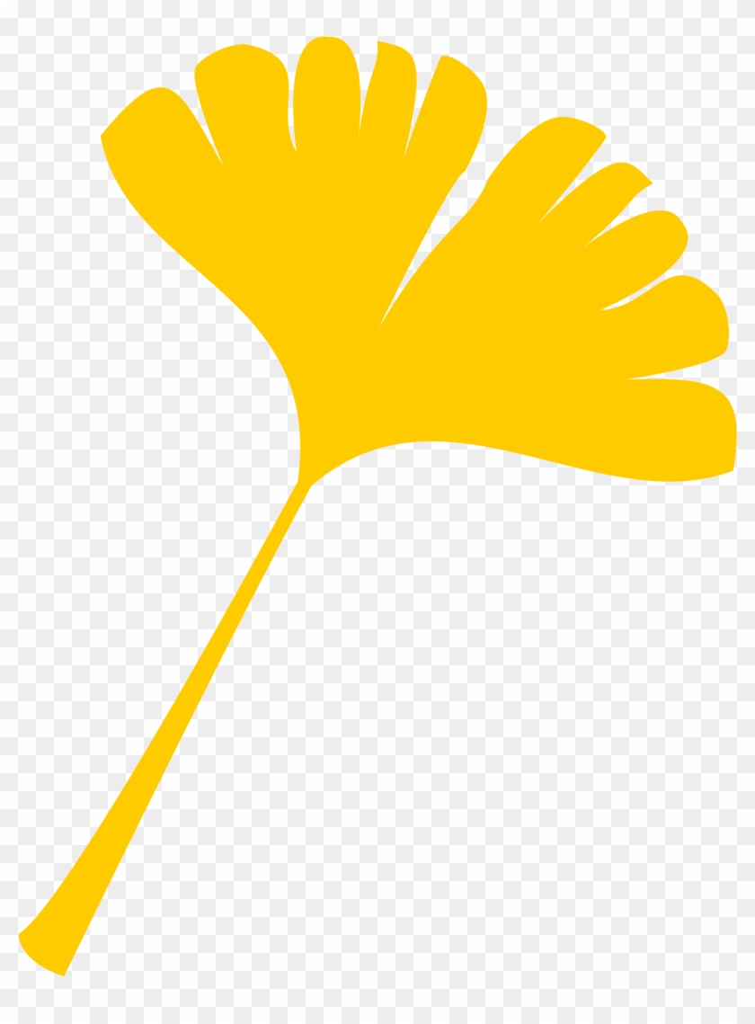 Leaf One Color Flat - Yellow Ginkgo Leaf Clip Art #742312