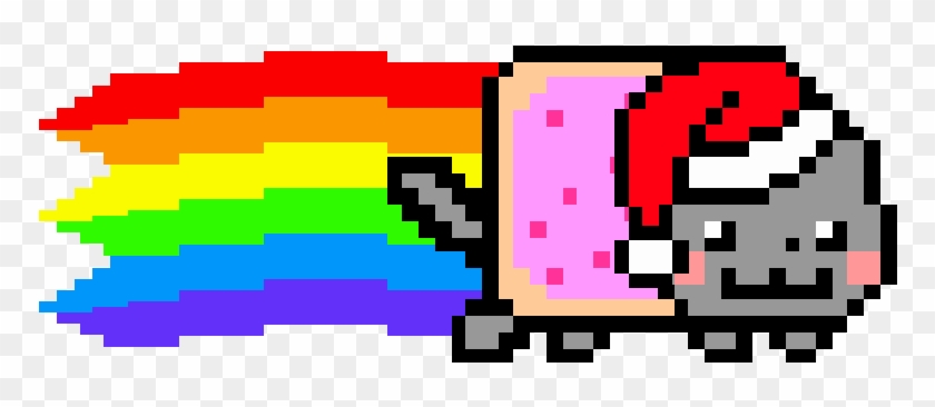 Mi Nyan-cat Navideño, Hecho Pixel A Pixel - Nyan Cat Gif Transparent #742331