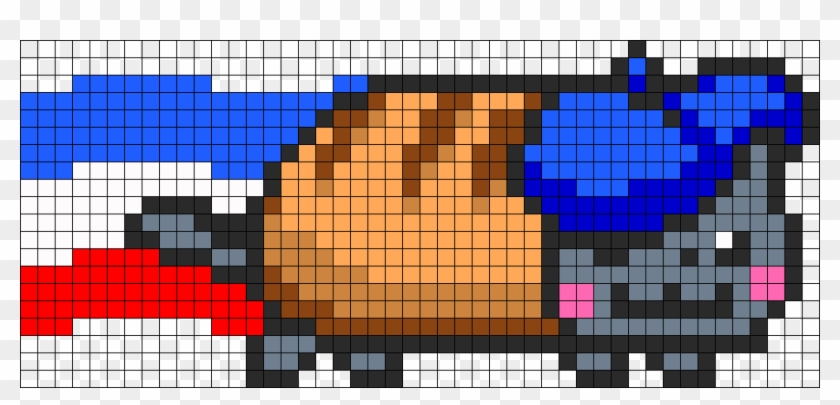 Nyan Cat Perler Bead Pattern - French Nyan Cat Pixel Art #742377