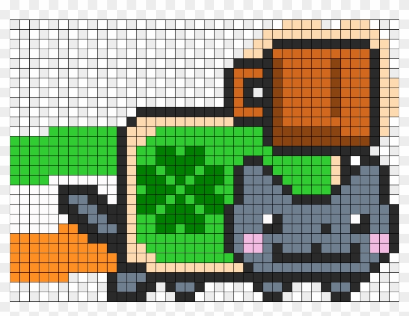 Saint Patricks Day Nyan Cat Perler Bead Pattern - Simple Cross Stitch Patterns #742432