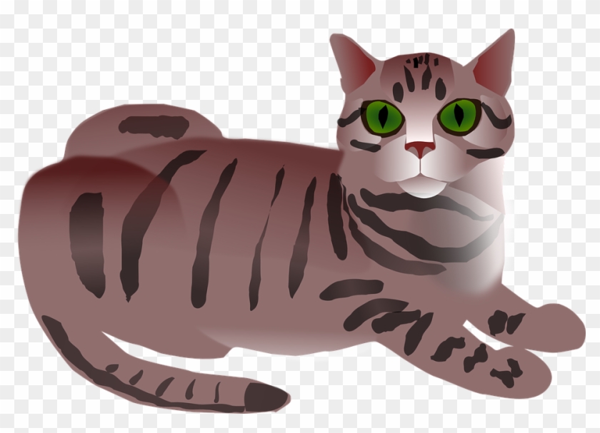 Tabby Cat Clipart Eating - Clip Art Tabby Cat #742811