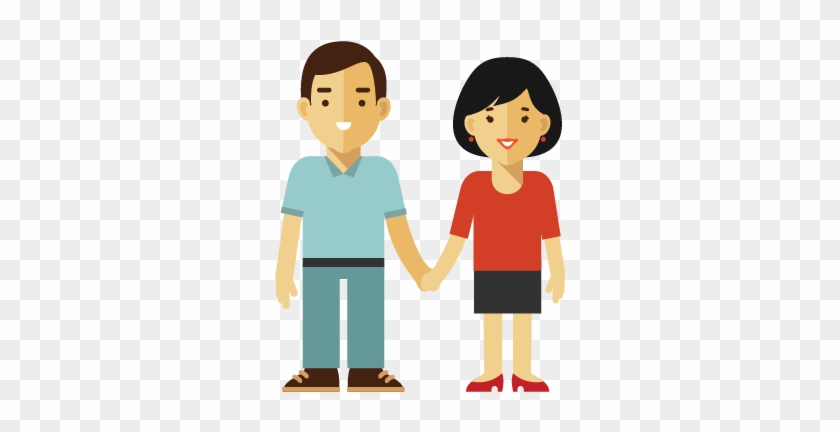 Couple Holding Hands Highlighting An Important Information - Pilots Clipart #742829