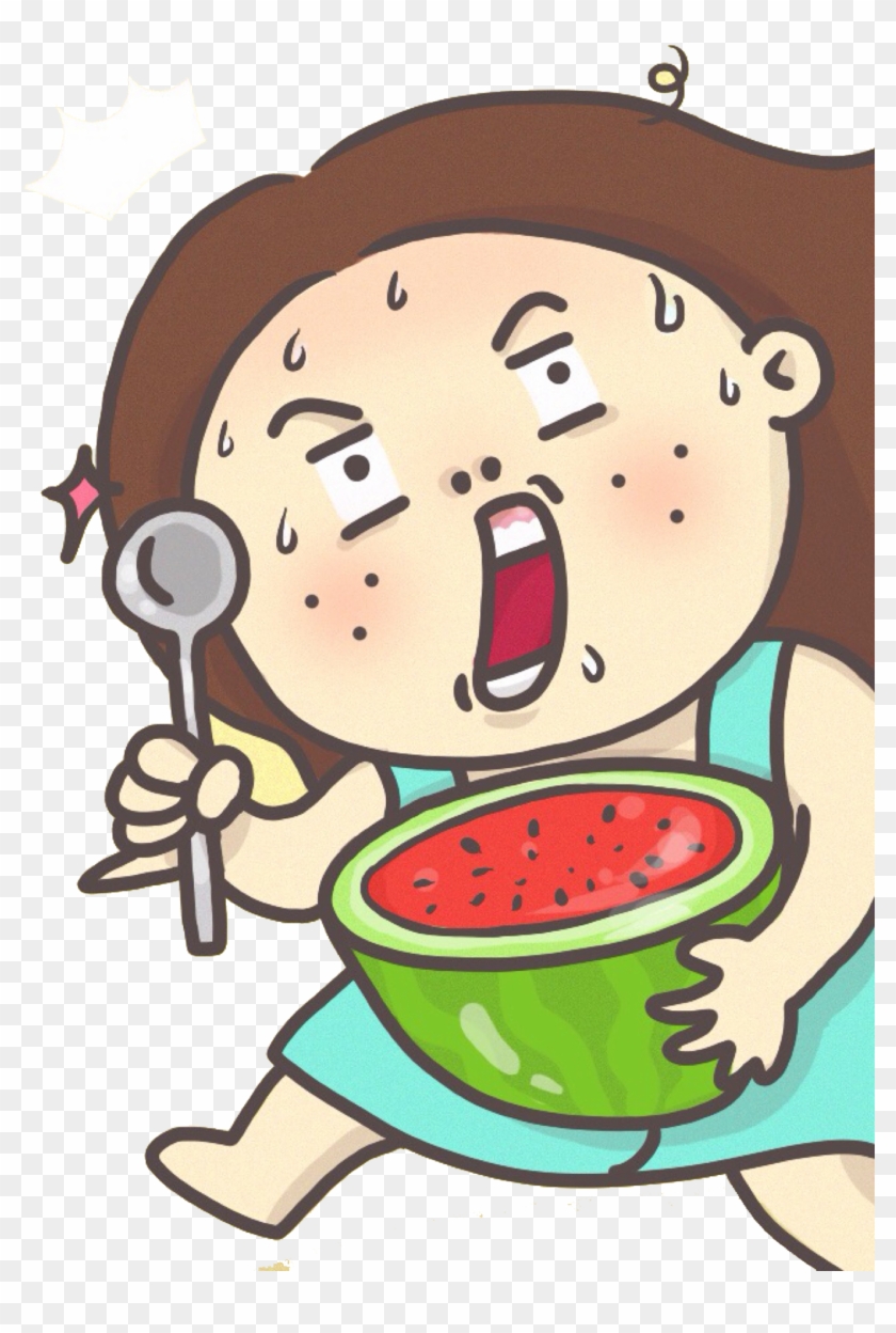 Cartoon Animation Illustration - Gordita Comiendo Sandia #743067