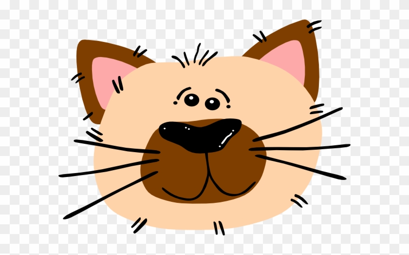 Siamese Cartoon Cat Clip Art At Clker - Cartoon Cat Face #743241