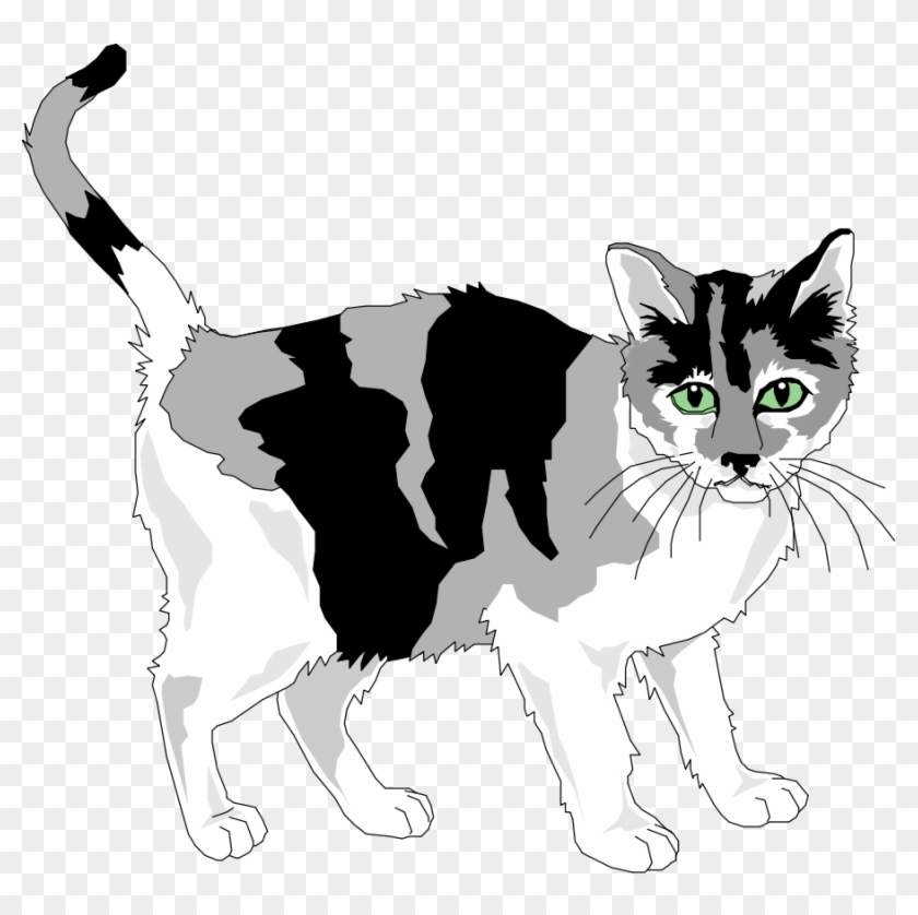 Black And Grey Cat Clip Art - Royalty Free Cat Clipart #743347